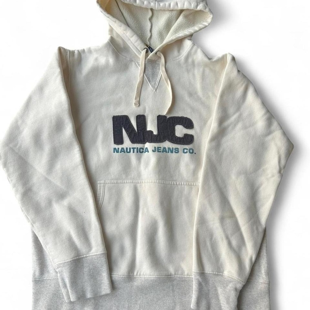 Vintage Nautica white‎ fleece jacket MEN SIZE S